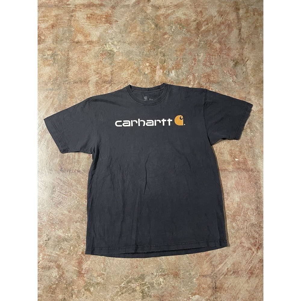 Carhartt Heavyweight Logo Graphic Black Short‎ Sleeve T-Shirt Sz XL *